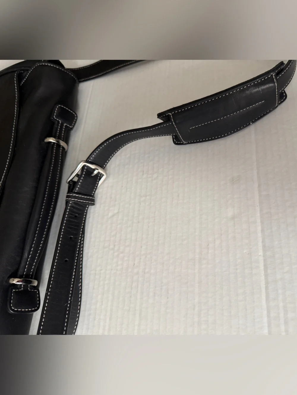 Vtg Coach Black Leather Turn-lock Laptop Bag Briefcase or Messenger Bag #6457